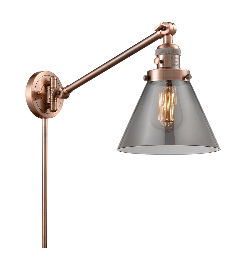 Innovations 237-AC-G43 One Light Swing Arm Lamp, Antique Copper