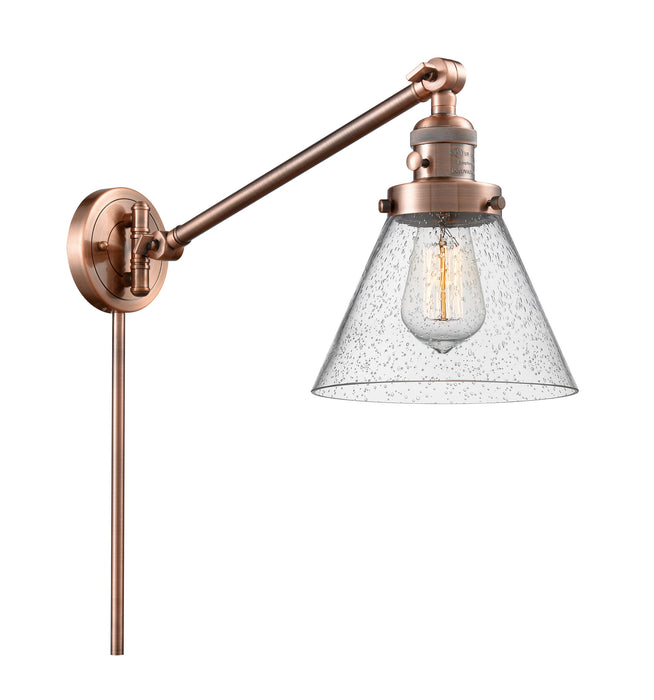Innovations 237-AC-G44 One Light Swing Arm Lamp, Antique Copper