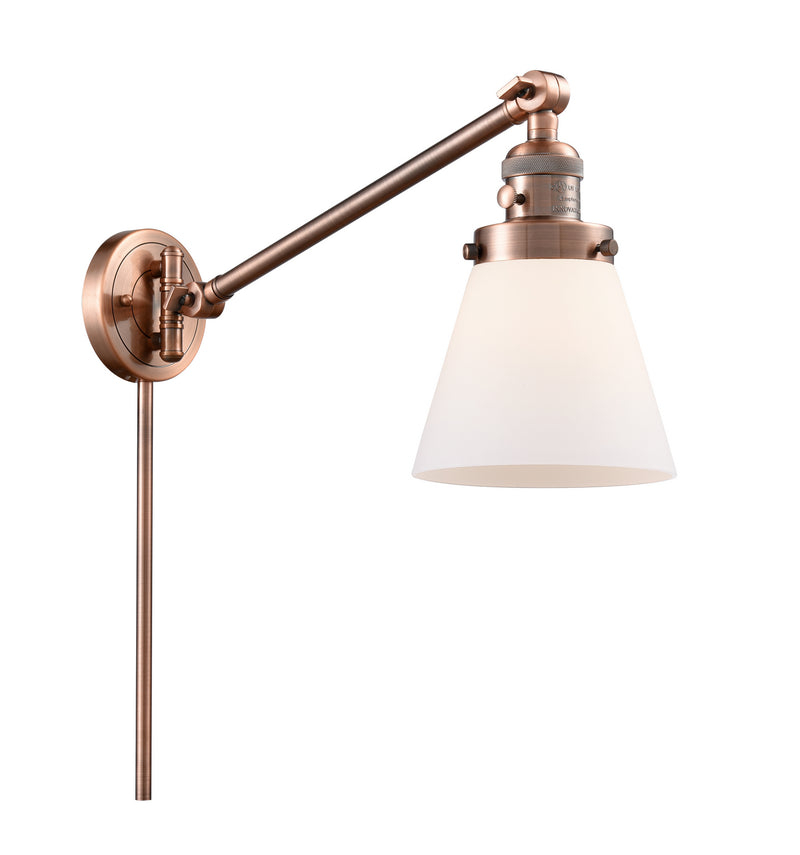 Innovations 237-AC-G61 One Light Swing Arm Lamp, Antique Copper