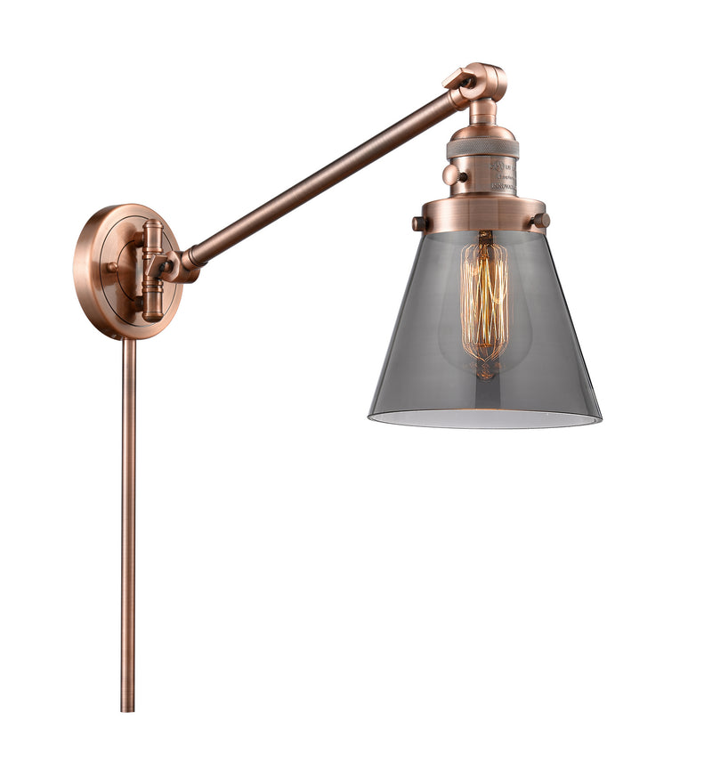 Innovations 237-AC-G63 One Light Swing Arm Lamp, Antique Copper