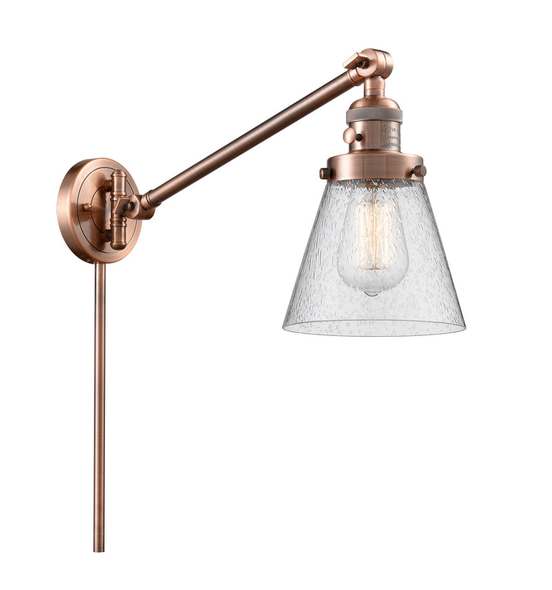 Innovations 237-AC-G64 One Light Swing Arm Lamp, Antique Copper
