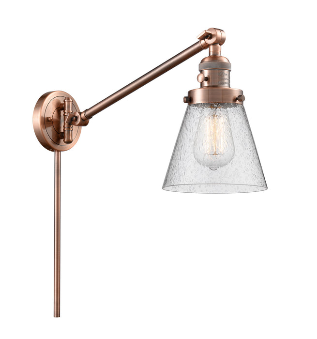 Innovations 237-AC-G64 One Light Swing Arm Lamp, Antique Copper