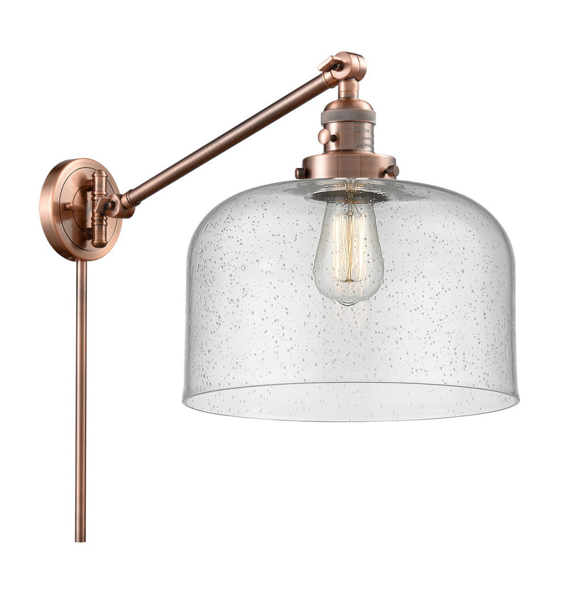 Innovations 237-AC-G74-L One Light Swing Arm Lamp, Antique Copper