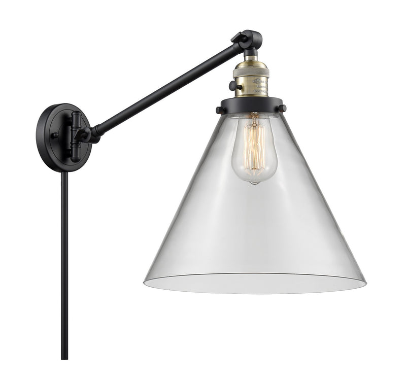 Innovations 237-BAB-G42-L One Light Swing Arm Lamp, Black Antique Brass