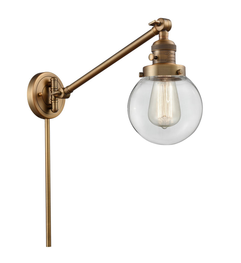Innovations 237-BB-G202-6-LED LED Swing Arm Lamp, Brushed Brass