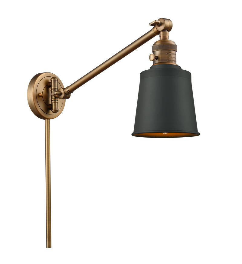 Innovations 237-BB-M9-BK One Light Swing Arm Lamp, Brushed Brass