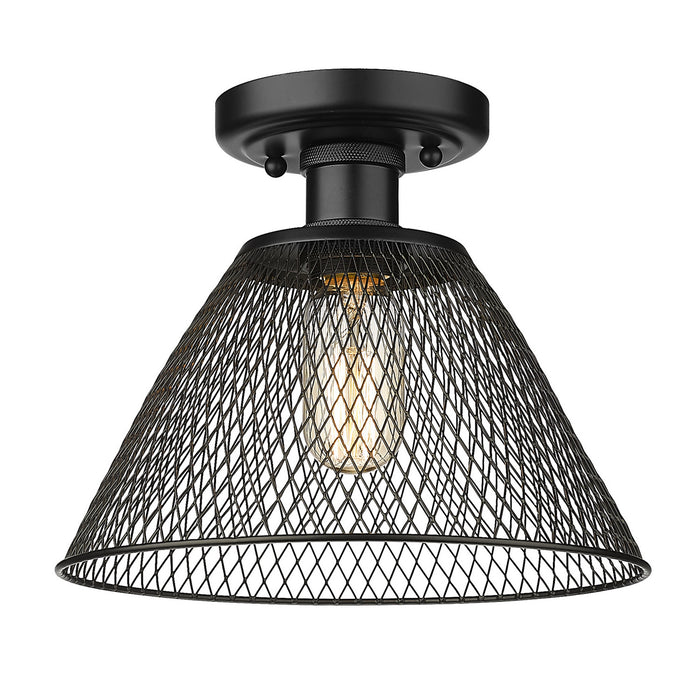 Golden 0304-SF BLK One Light Semi-Flush Mount, Matte Black
