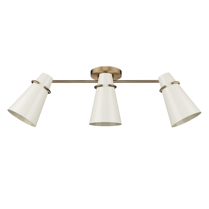 Golden 2122-3SF MBS-GE Three Light Semi-Flush Mount, Modern Brass
