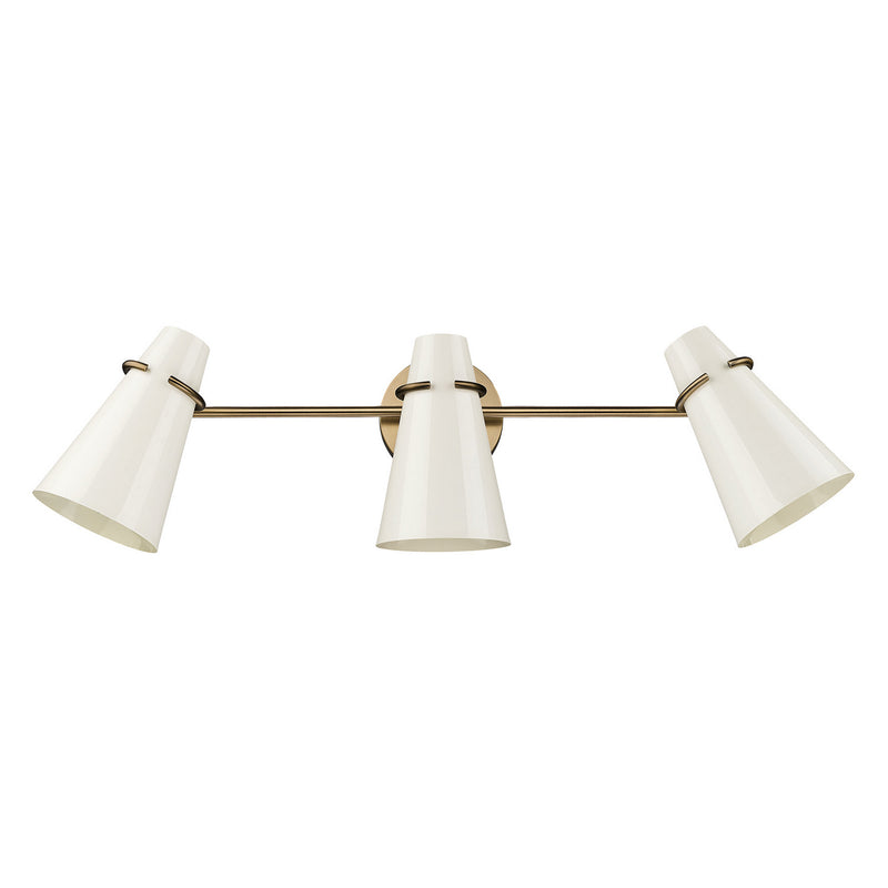 Golden 2122-BA3 MBS-GE Three Light Bath Vanity, Modern Brass