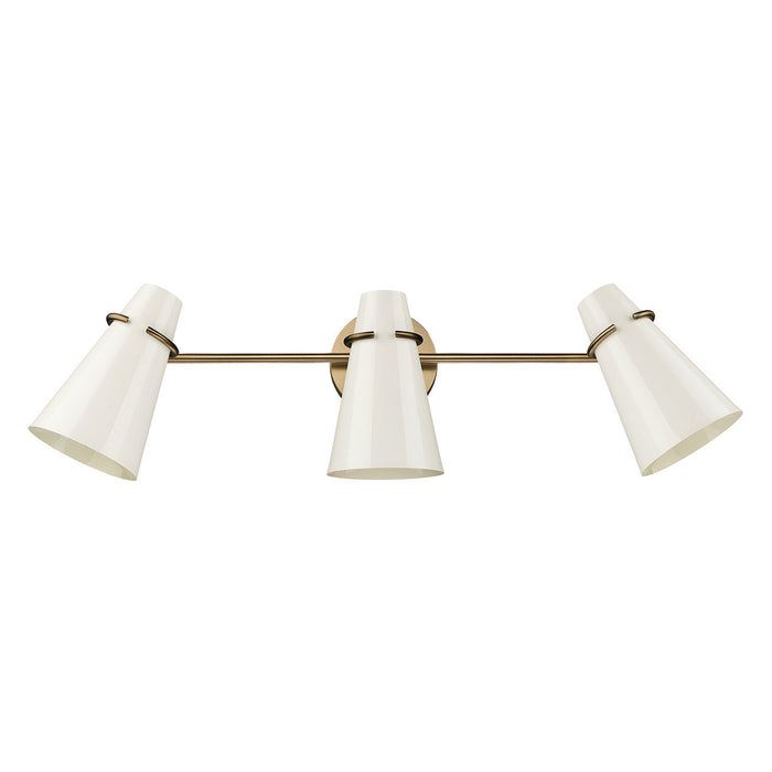 Golden 2122-BA3 MBS-GE Three Light Bath Vanity, Modern Brass