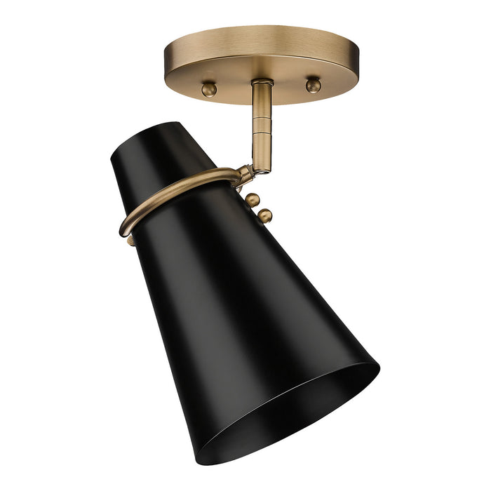 Golden 2122-SF MBS-BLK One Light Wall Sconce, Modern Brass