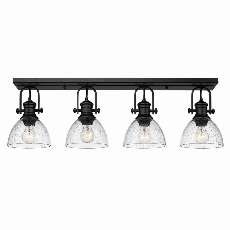 Golden 3118-4SF BLK-SD Four Light Semi-Flush Mount, Matte Black