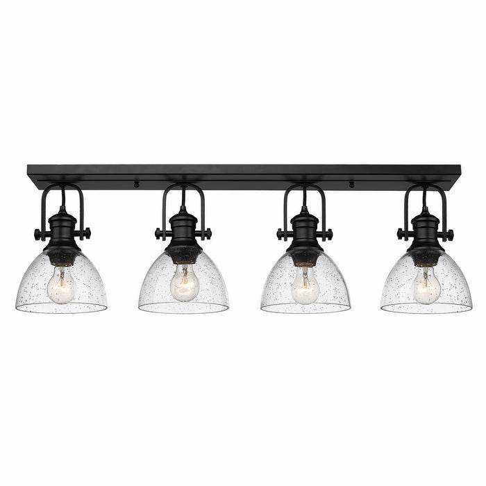 Golden 3118-4SF BLK-SD Four Light Semi-Flush Mount, Matte Black