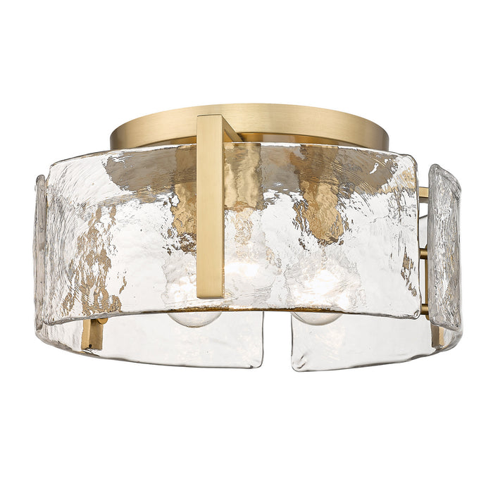 Golden 3164-FM BCB-HWG Three Light Flush Mount, Brushed Champagne Bronze