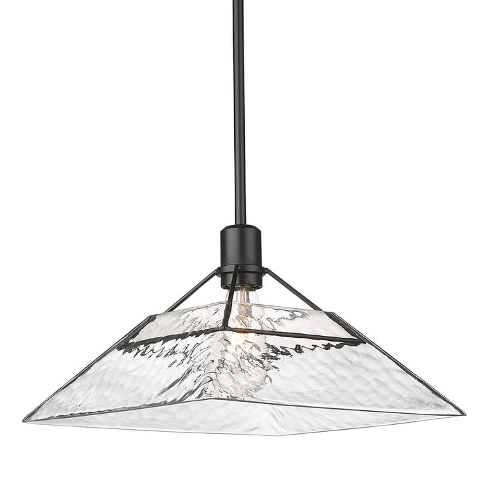 Golden 3308-M BLK-WTG One Light Pendant, Matte Black