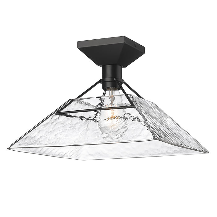 Golden 3308-SF BLK-WTG One Light Semi-Flush Mount, Matte Black