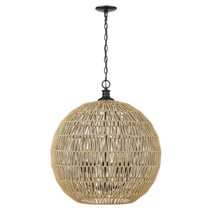 Golden 6933-5P BLK-NR Five Light Pendant, Matte Black