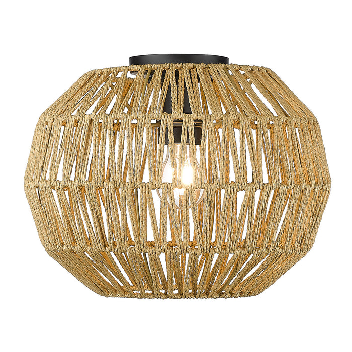 Golden 6933-FM BLK-NR One Light Flush Mount, Matte Black