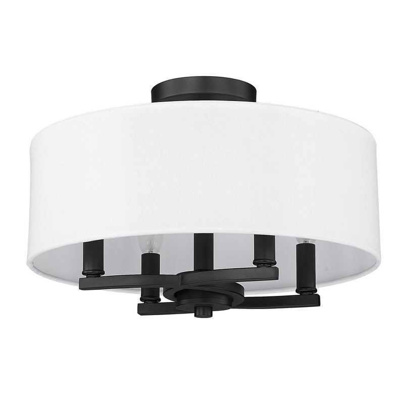 Golden 7154-SF BLK-MWS Four Light Semi-Flush Mount, Matte Black