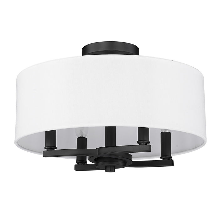 Golden 7154-SF BLK-MWS Four Light Semi-Flush Mount, Matte Black