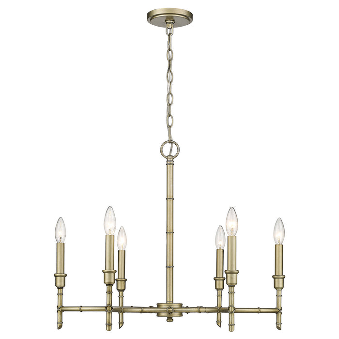Golden 8207-6 WG Six Light Chandelier, White Gold