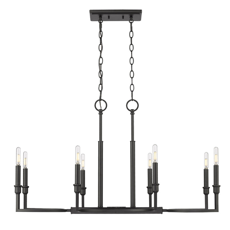 Golden 8209-LP BLK Eight Light Linear Pendant, Matte Black