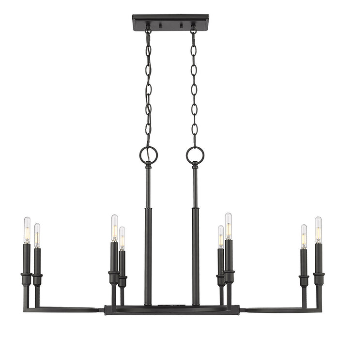 Golden 8209-LP BLK Eight Light Linear Pendant, Matte Black