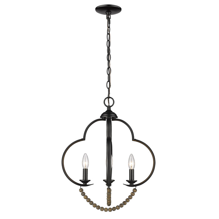 Golden 8320-4P BLK-EWB Four Light Pendant, Matte Black