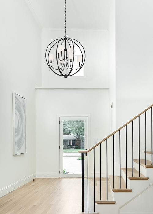Crystorama 2246-BF Eight Light Chandelier, Black Forged