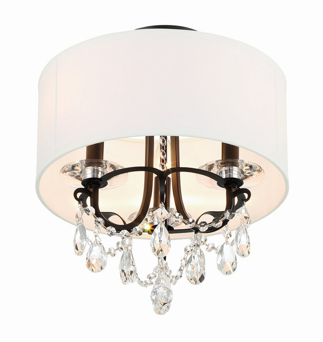 Crystorama 6623-MK-CL-MWP_CEILING Three Light Semi Flush Mount, Matte Black