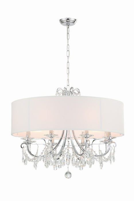 Crystorama 6628-CH-CL-MWP Eight Light Chandelier, Polished Chrome