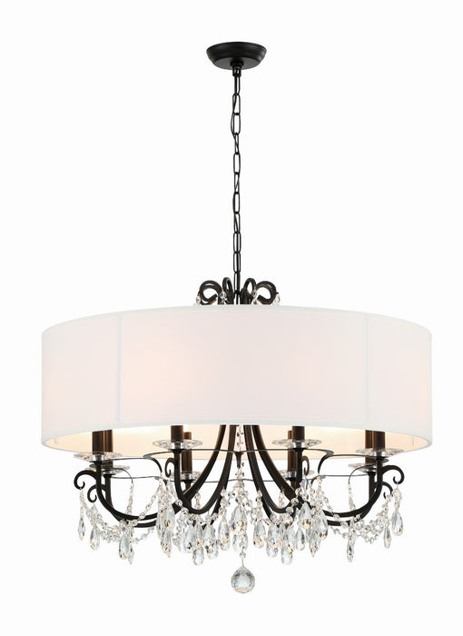 Crystorama 6628-MK-CL-MWP Eight Light Chandelier, Matte Black