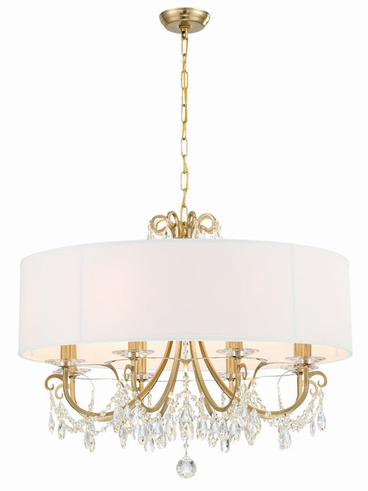 Crystorama 6628-VG-CL-MWP Eight Light Chandelier, Vibrant Gold