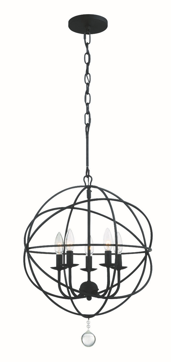 Crystorama 9224-BK Five Light Mini Chandelier, Black