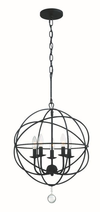 Crystorama 9224-BK Five Light Mini Chandelier, Black