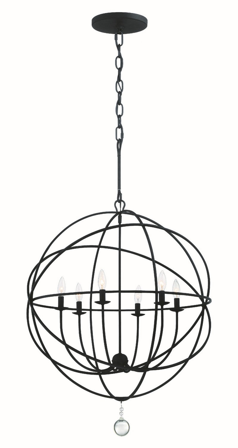 Crystorama 9226-BK Six Light Chandelier, Black