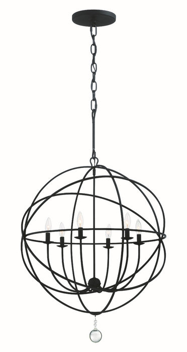Crystorama 9226-BK Six Light Chandelier, Black