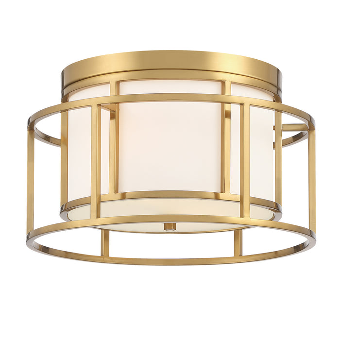 Crystorama 9590-LG Two Light Flush Mount, Luxe Gold