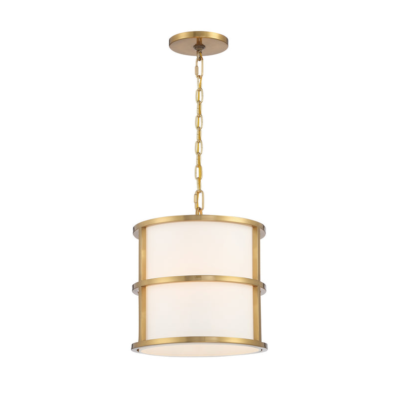 Crystorama 9593-LG Three Light Pendant, Luxe Gold
