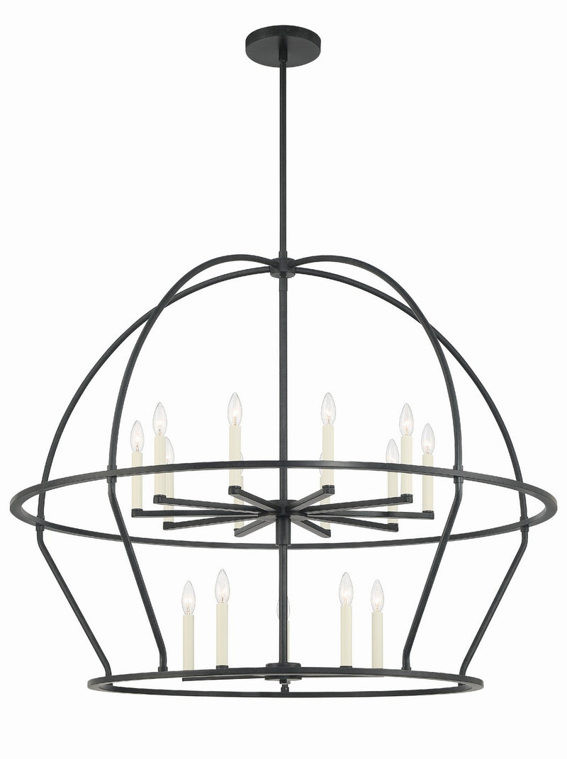 Crystorama ABB-3029-BK 15 Light Chandelier, Black