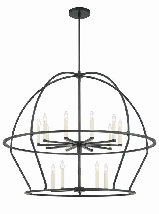 Crystorama ABB-3029-BK 15 Light Chandelier, Black