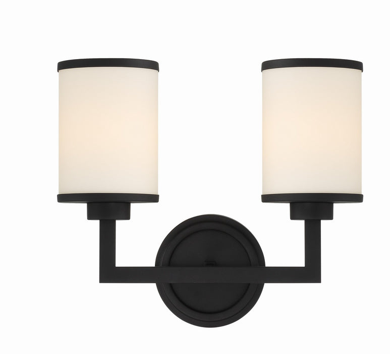 Crystorama BRY-8002-BF Two Light Wall Sconce, Black Forged