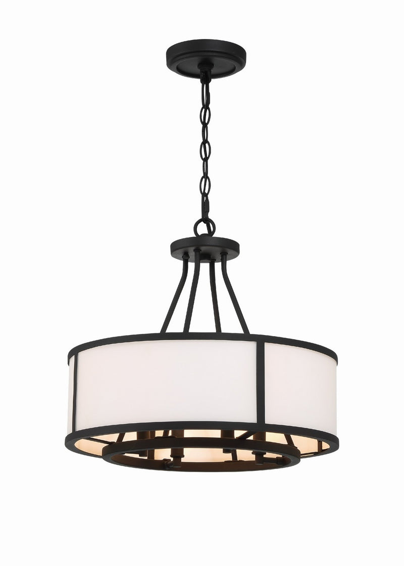 Crystorama BRY-8004-BF Four Light Chandelier, Black Forged