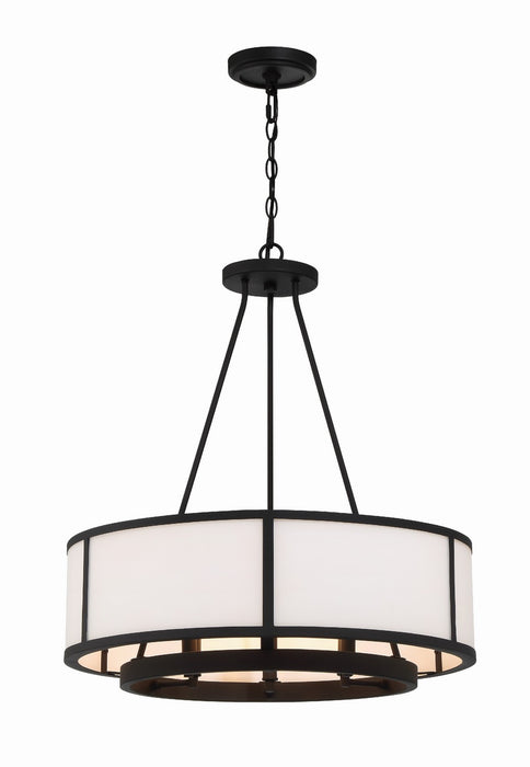 Crystorama BRY-8006-BF Six Light Chandelier, Black Forged