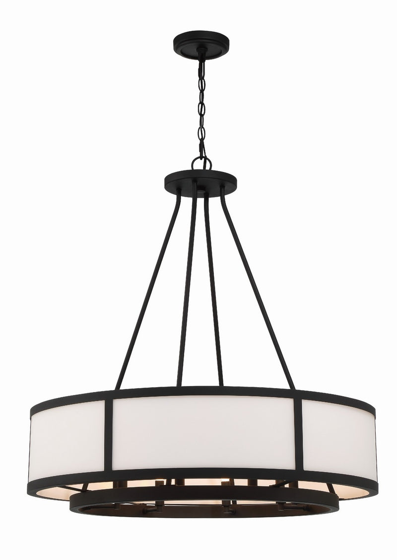 Crystorama BRY-8008-BF Eight Light Chandelier, Black Forged