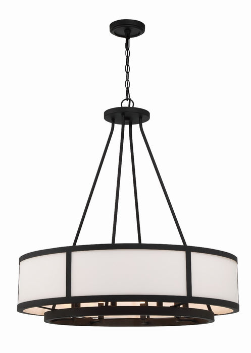 Crystorama BRY-8008-BF Eight Light Chandelier, Black Forged