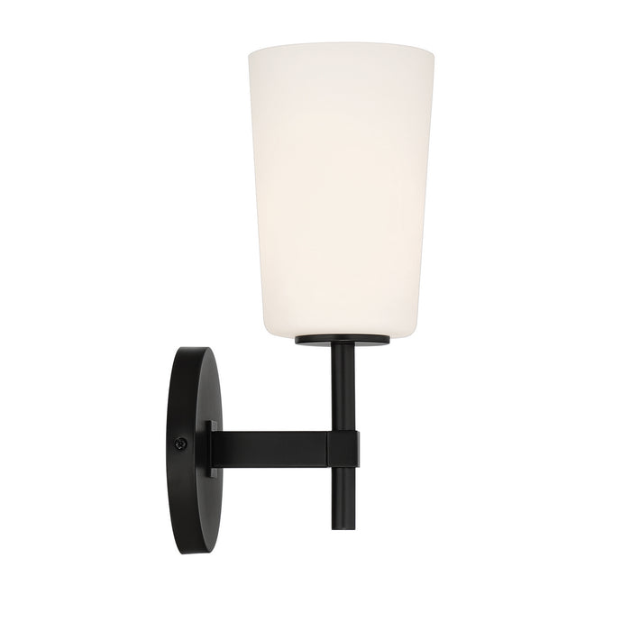Crystorama COL-101-BK One Light Wall Sconce, Black
