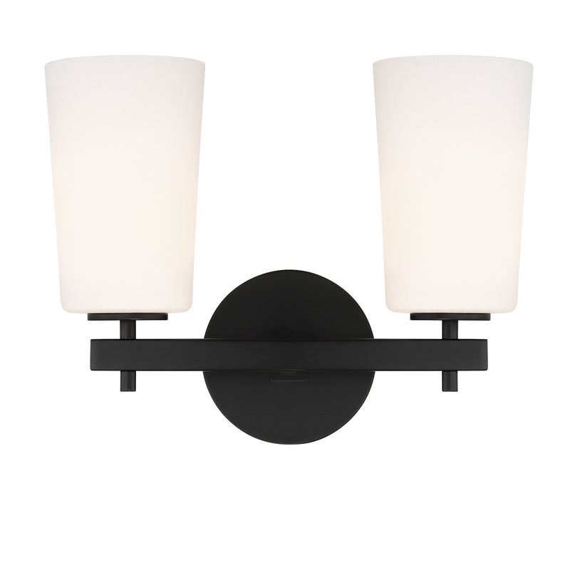 Crystorama COL-102-BK Two Light Wall Sconce, Black