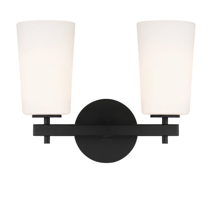 Crystorama COL-102-BK Two Light Wall Sconce, Black
