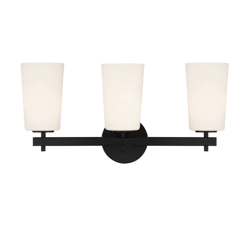 Crystorama COL-103-BK Three Light Wall Sconce, Black